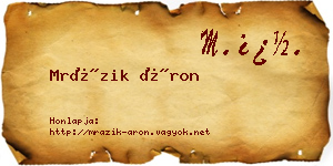 Mrázik Áron névjegykártya